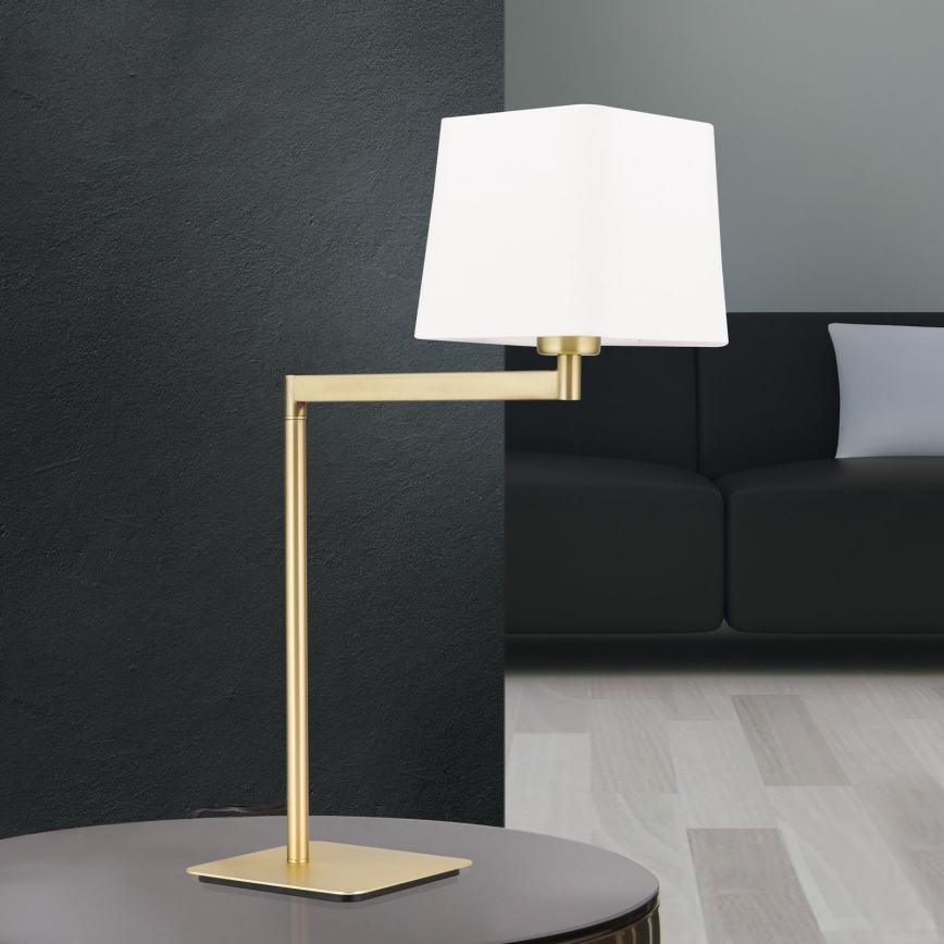 Candeeiro de mesa CARLTON 1xE27/40W/230V branco/dourado