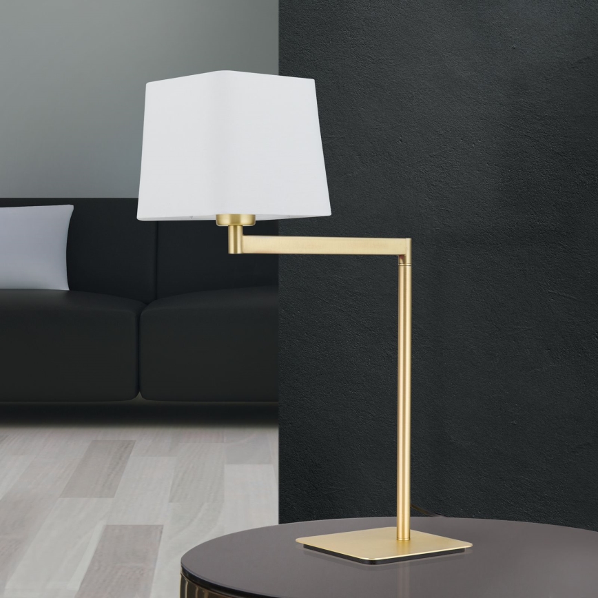 Candeeiro de mesa CARLTON 1xE27/40W/230V branco/dourado