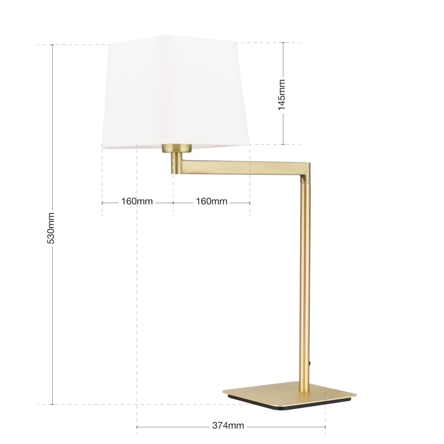 Candeeiro de mesa CARLTON 1xE27/40W/230V branco/dourado