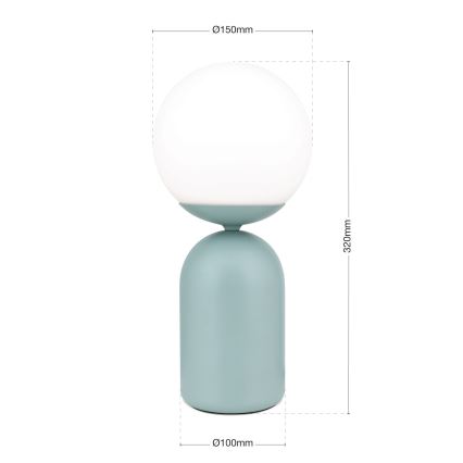Candeeiro de mesa STANLEY 1xE14/25W/230V cerâmica/menta