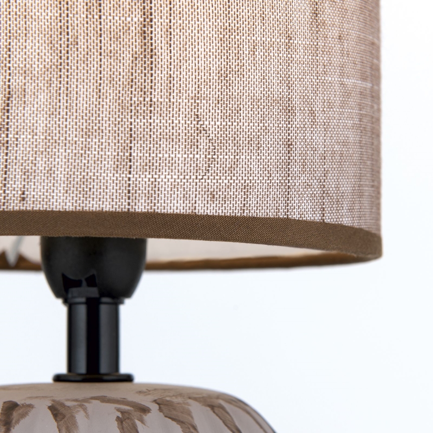 Candeeiro de mesa PINIA 1xE14/25W/230V cerâmica bege/cinzento