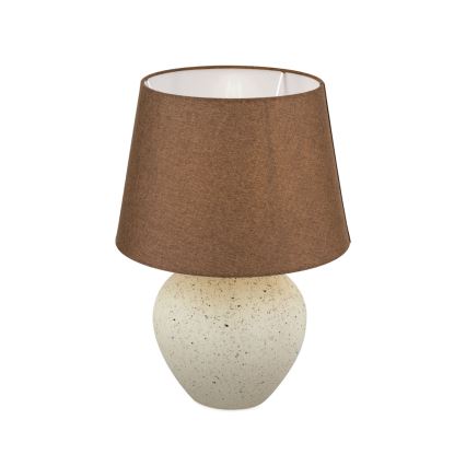 Candeeiro de mesa MASAI 1xE27/40W/230V cerâmica castanho/bege