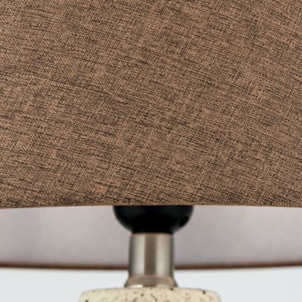 Candeeiro de mesa MASAI 1xE27/40W/230V cerâmica castanho/bege