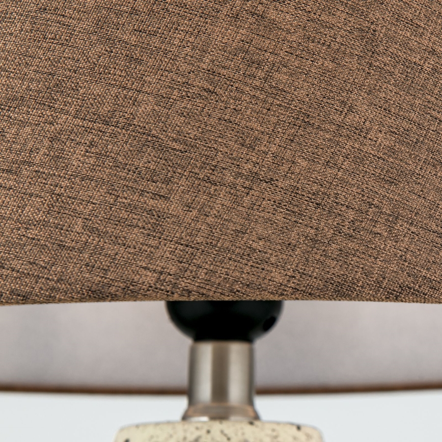 Candeeiro de mesa MASAI 1xE27/40W/230V cerâmica castanho/bege