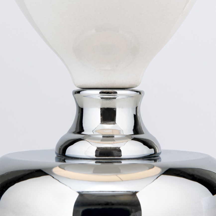 Candeeiro de mesa OVUM 1xE27/40W/230V 48 cm cerâmica branco/cromado brilhante