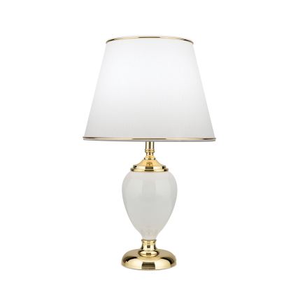 Candeeiro de mesa OVUM 1xE27/40W/230V 48 cm cerâmica branco/dourado