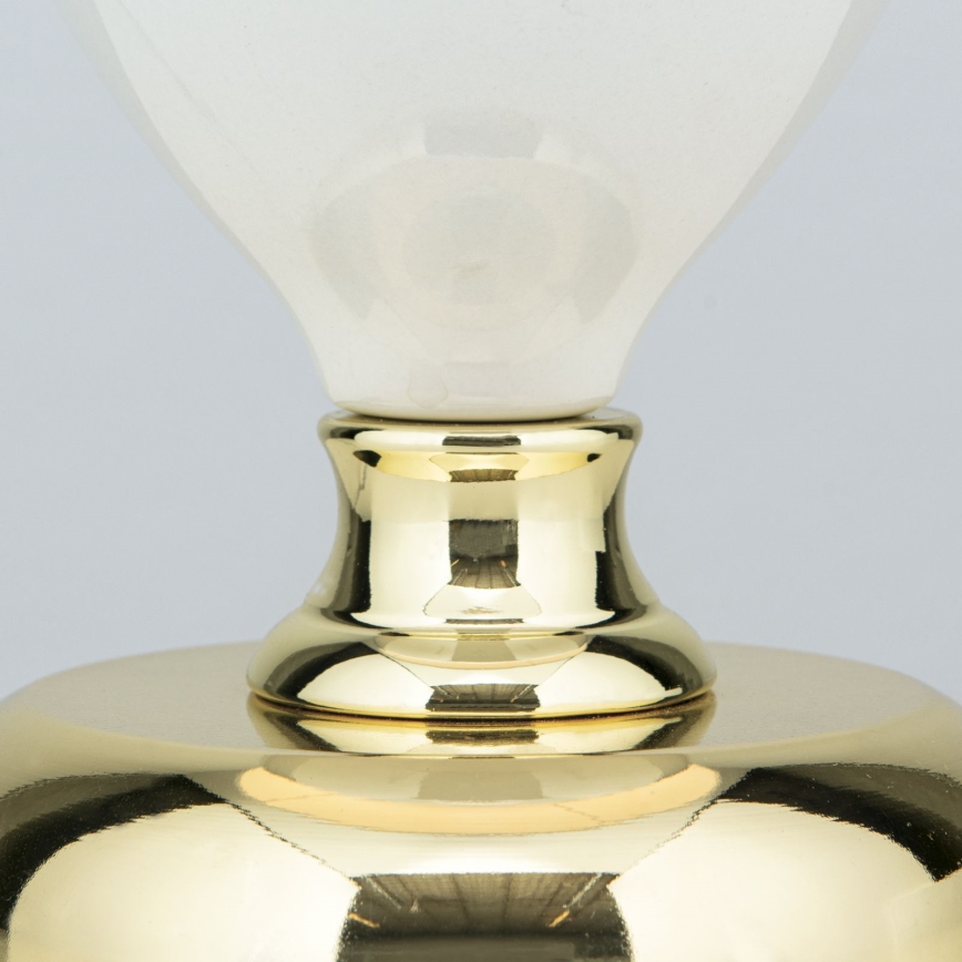 Candeeiro de mesa OVUM 1xE27/40W/230V 48 cm cerâmica branco/dourado