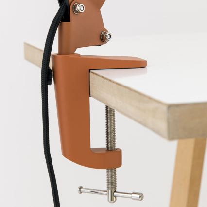 Candeeiro de mesa com clipe GILI 1xE27/40W/230V cor tijolo