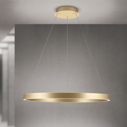 Lustre LED regulável suspenso em cabo KOLK LED/80W/230V 2700/3000/4000K Ø 80 cm dourado