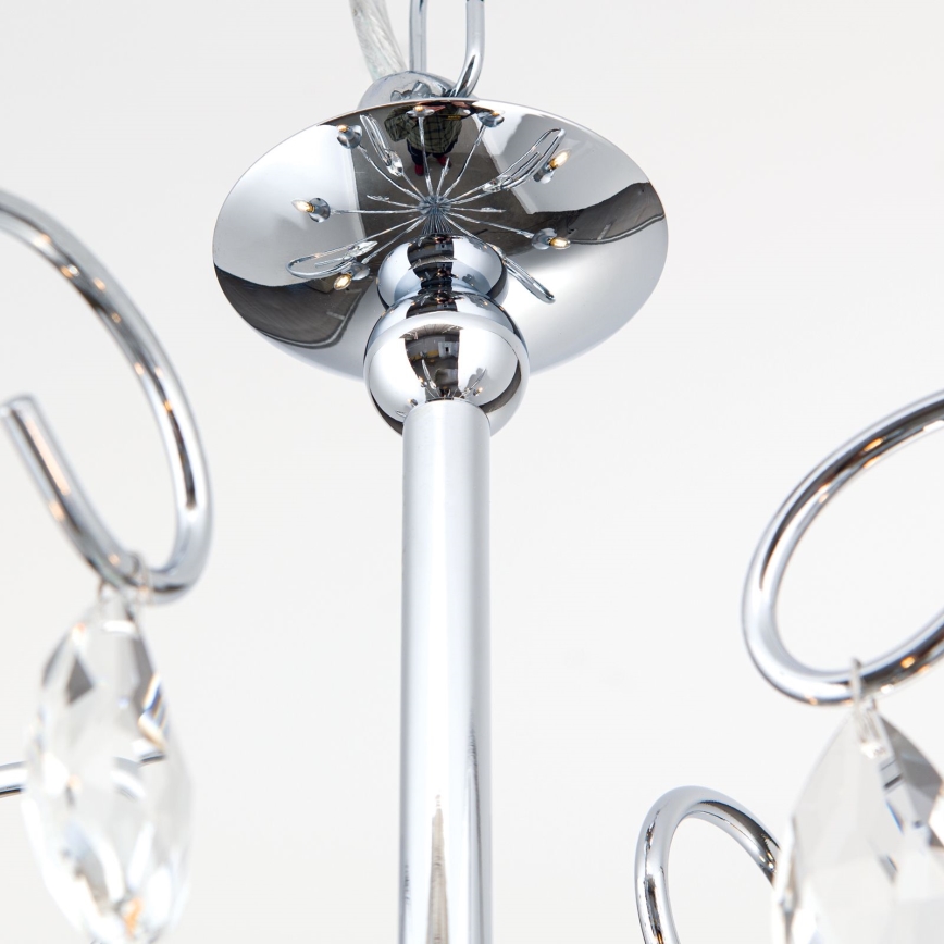 Candeeiro suspenso de cristal ALESSIA 5xE14/40W/230V cromado brilhante