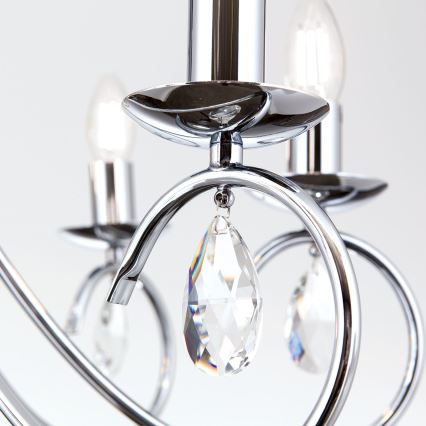 Candeeiro suspenso de cristal ALESSIA 8xE14/40W/230V cromado brilhante