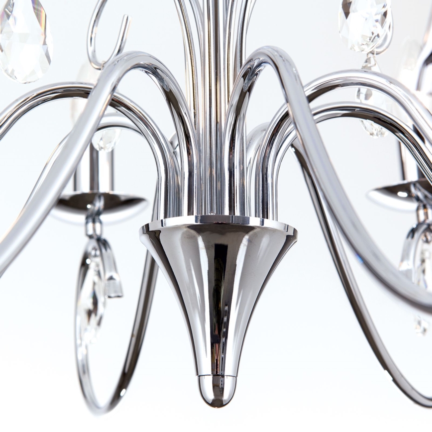 Candeeiro suspenso de cristal ALESSIA 8xE14/40W/230V cromado brilhante