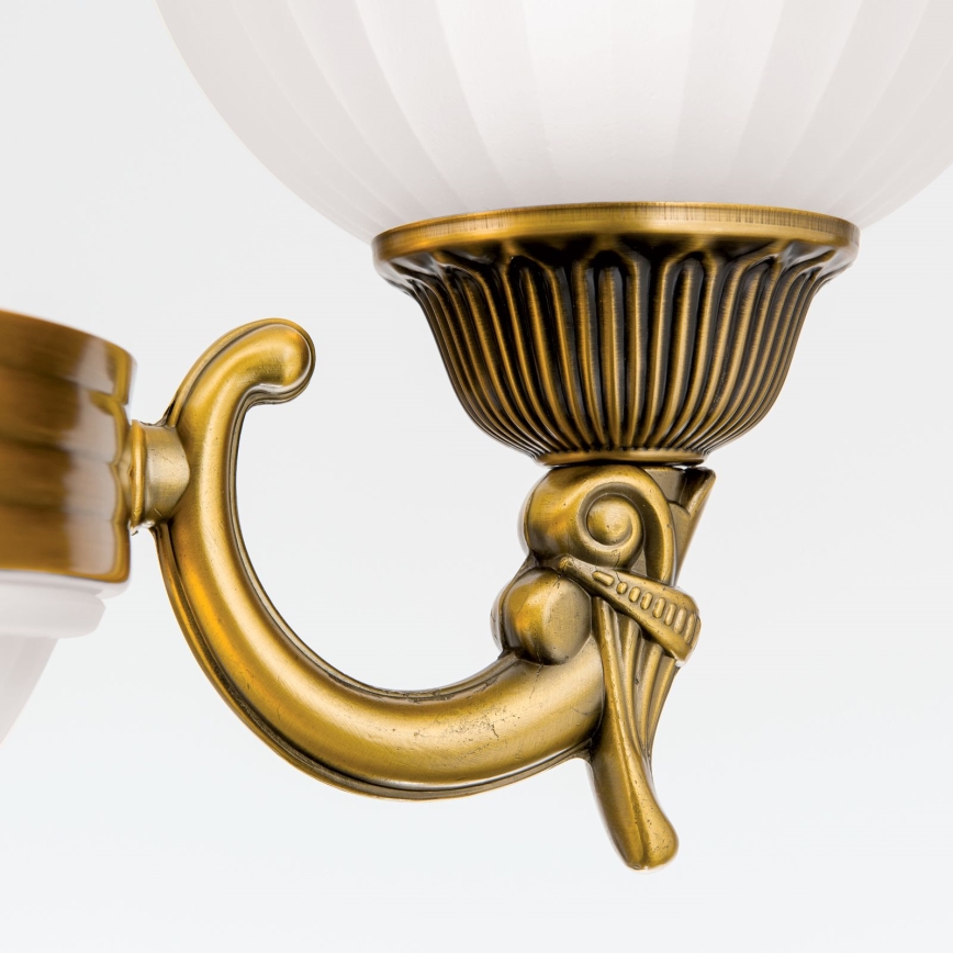 Candeeiro suspenso ROCCA 6xE27/60W/230V diâmetro 64 cm bronze/branco