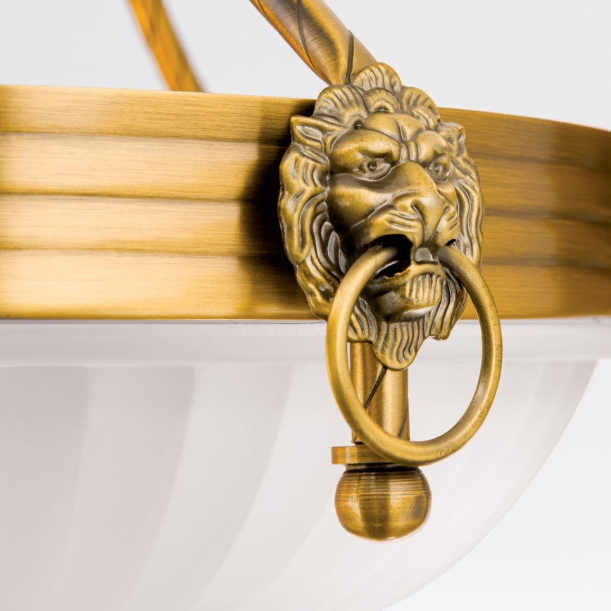 Candeeiro suspenso ROCCA 6xE27/60W/230V diâmetro 64 cm bronze/branco