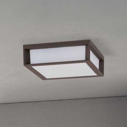 Candeeiro de exterior HENRY 2xE27/15W/230V 26x26 cm IP44 castanho