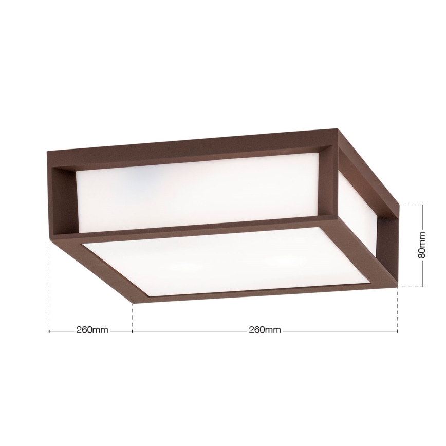 Candeeiro de exterior HENRY 2xE27/15W/230V 26x26 cm IP44 castanho