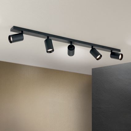 Luminária de focos SEAN 5xGU10/13W/230V preta