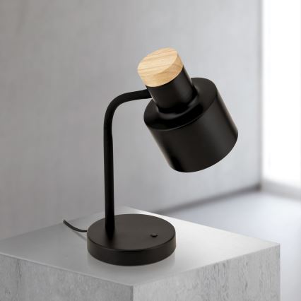 Candeeiro de mesa GILI 1xE27/40W/230V preto