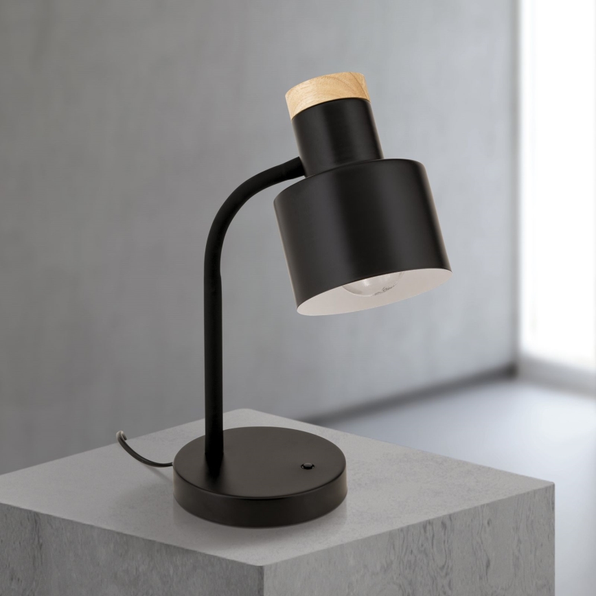 Candeeiro de mesa GILI 1xE27/40W/230V preto