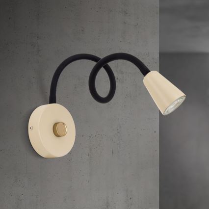 Aplique de parede flexível dimerizável DOTTY 1xGU10/10W/230V bege/preto