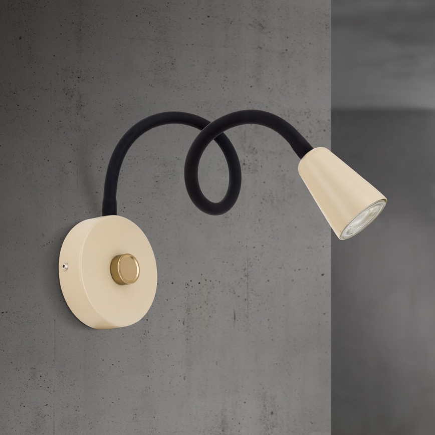 Aplique de parede flexível dimerizável DOTTY 1xGU10/10W/230V bege/preto