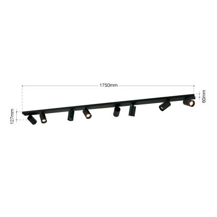Luminária de spots SEAN 8xGU10/13W/230V preta