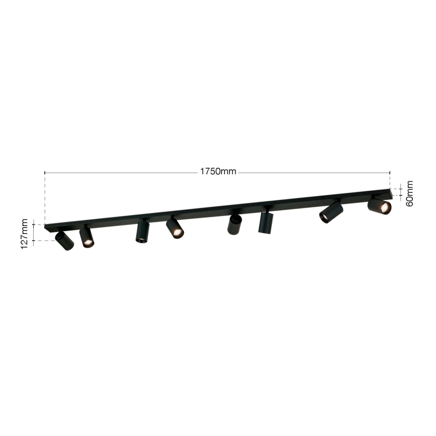 Luminária de spots SEAN 8xGU10/13W/230V preta