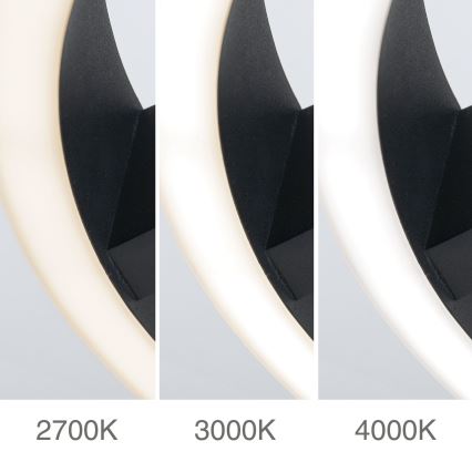 Candeeiro de teto LED KOLK LED/40W/230V 2700/3000/4000K Ø 40 cm preto