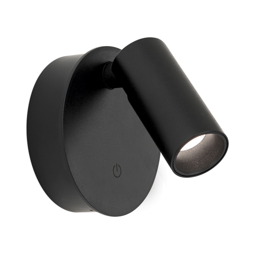 Arandela spot LED tátil, recarregável e dimerizável LUXY LED/1W/5V 2200 mAh 2700/3000/4000K preto