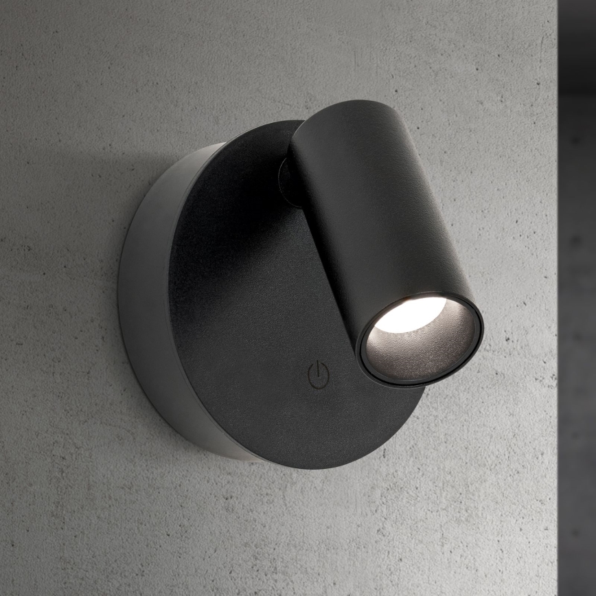 Arandela spot LED tátil, recarregável e dimerizável LUXY LED/1W/5V 2200 mAh 2700/3000/4000K preto