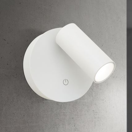 Spot de parede tátil LED recarregável dimerizável LUXY LED/1W/5V 2200 mAh 2700/3000/4000K branco