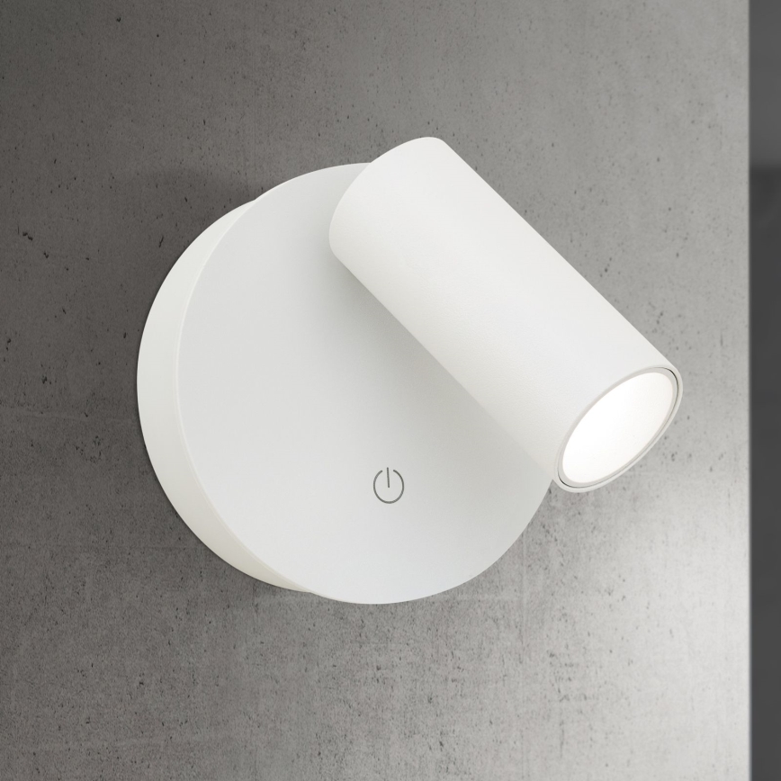 Spot de parede tátil LED recarregável dimerizável LUXY LED/1W/5V 2200 mAh 2700/3000/4000K branco