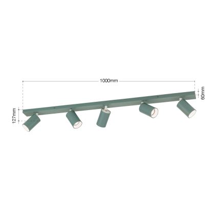 Luminária spot PENN 5xGU10/13W/230V cinza