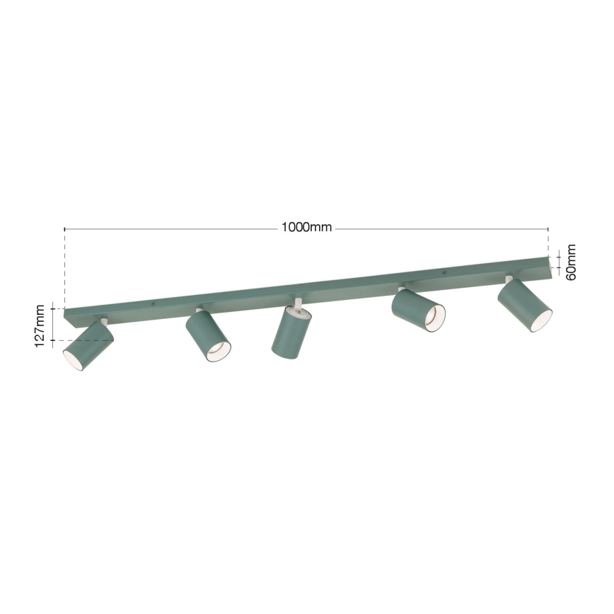 Luminária spot PENN 5xGU10/13W/230V cinza