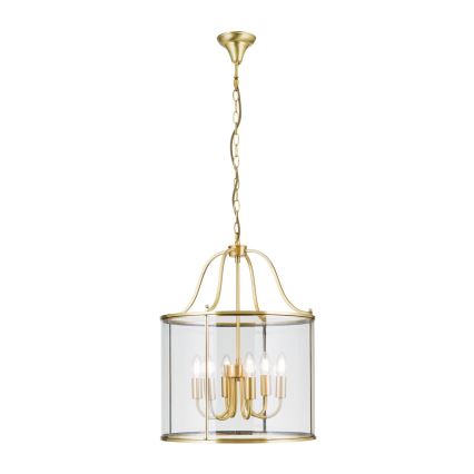 Lustre suspenso com corrente BRUNO 6xE14/40W/230V, Ø 43 cm, dourado