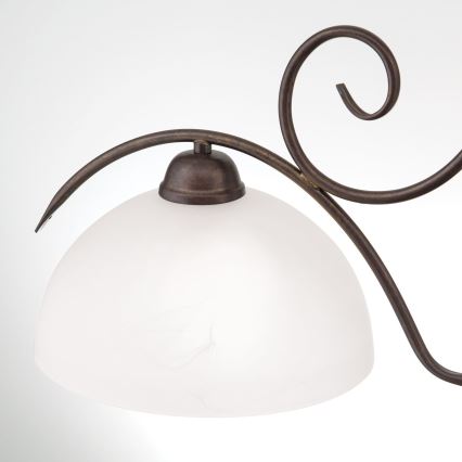 Lustre com corrente RULA 2xE27/40W/230V branco/bronze