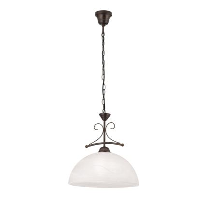 Lustre em corrente RULA 1xE27/40W/230V Ø 35 cm branco/bronze