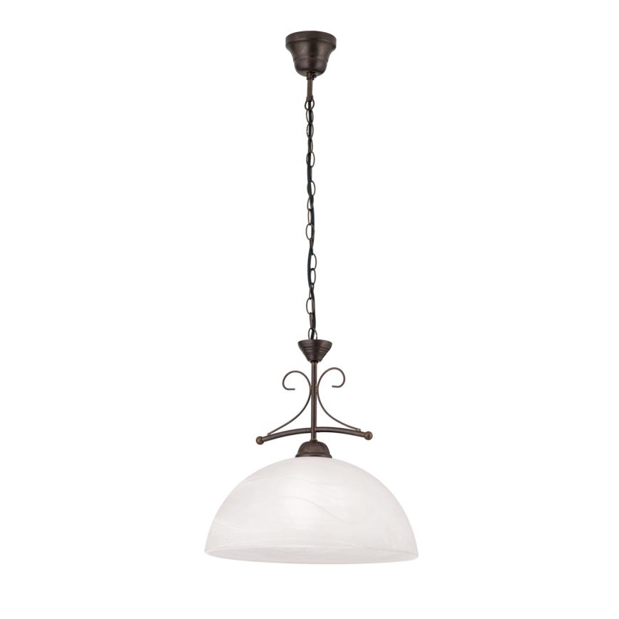 Lustre em corrente RULA 1xE27/40W/230V Ø 35 cm branco/bronze