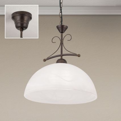 Lustre em corrente RULA 1xE27/40W/230V Ø 35 cm branco/bronze