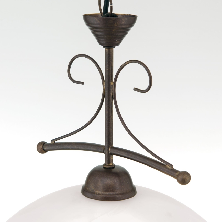 Lustre em corrente RULA 1xE27/40W/230V Ø 35 cm branco/bronze