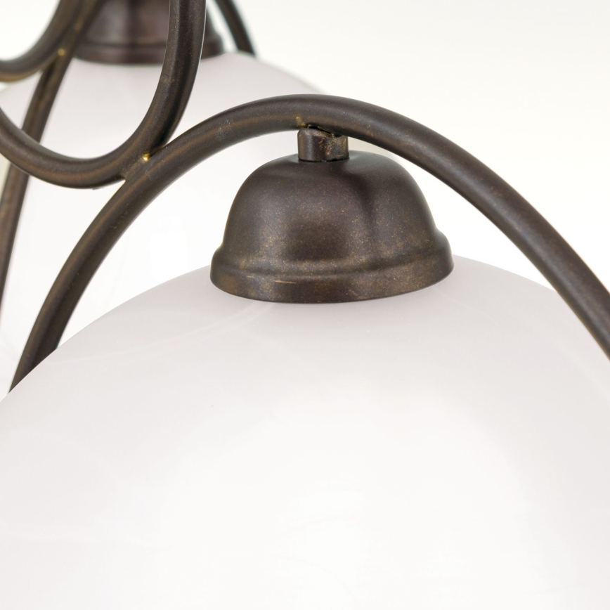 Lustre em corrente RULA 3xE27/40W/230V Ø 70 cm branco/bronze