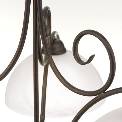 Lustre em corrente RULA 3xE27/40W/230V Ø 70 cm branco/bronze
