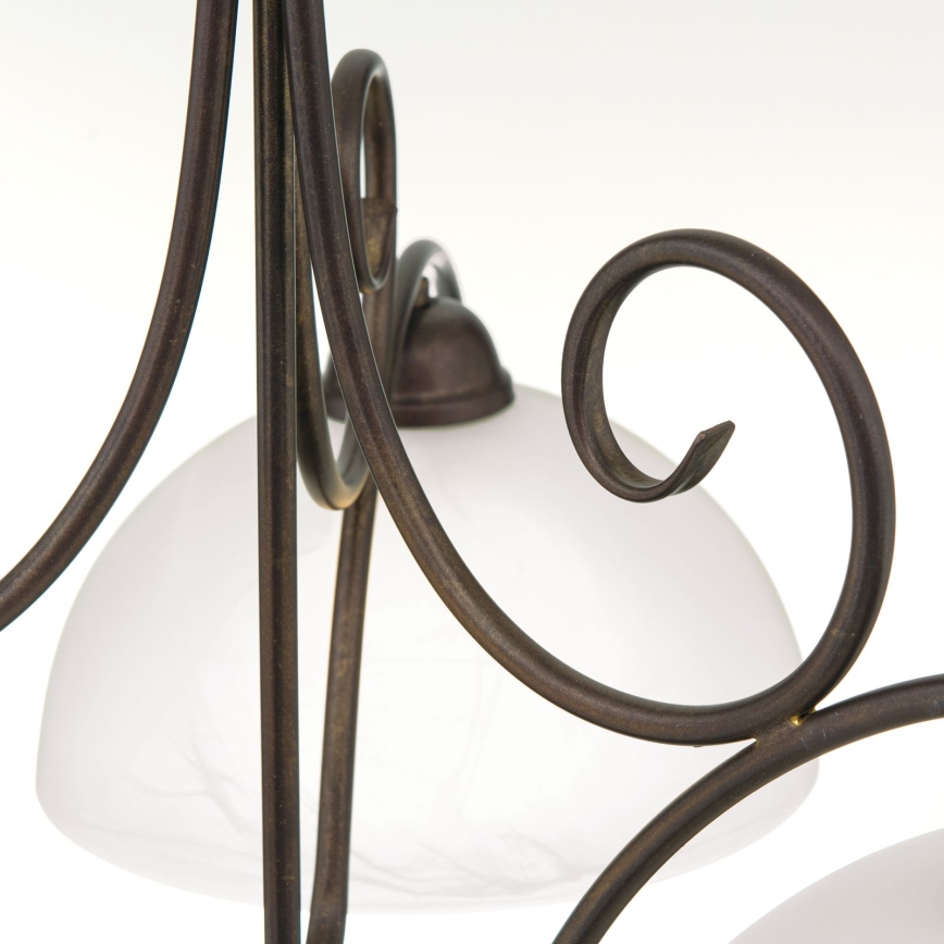 Lustre em corrente RULA 3xE27/40W/230V Ø 70 cm branco/bronze