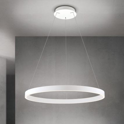 Lustre LED dimerizável suspenso por cabo KOLK LED/80W/230V 2700/3000/4000K Ø 80 cm branco