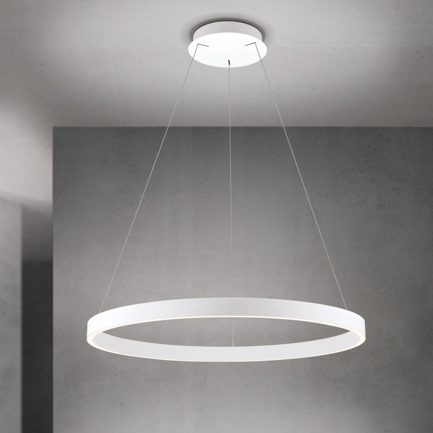 Lustre LED dimerizável suspenso por cabo KOLK LED/80W/230V 2700/3000/4000K Ø 80 cm branco