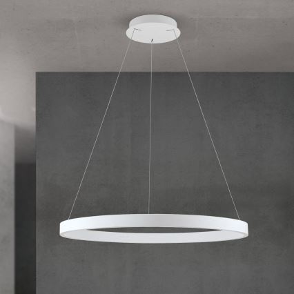 Lustre LED dimerizável suspenso por cabo KOLK LED/80W/230V 2700/3000/4000K Ø 80 cm branco