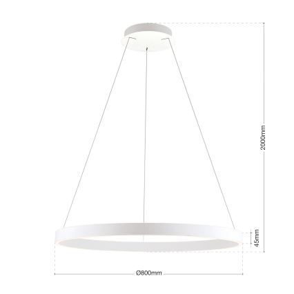 Lustre LED dimerizável suspenso por cabo KOLK LED/80W/230V 2700/3000/4000K Ø 80 cm branco