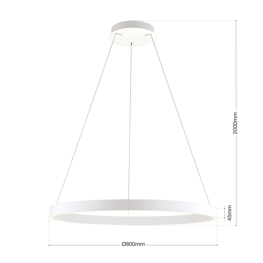 Lustre LED dimerizável suspenso por cabo KOLK LED/80W/230V 2700/3000/4000K Ø 80 cm branco