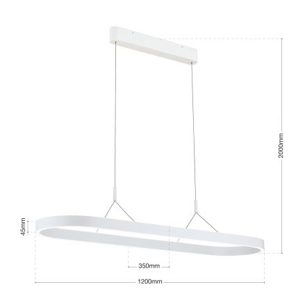 Lustre LED suspenso por cabo CARRARA LED/80W/230V 2700/3000/4000K branco