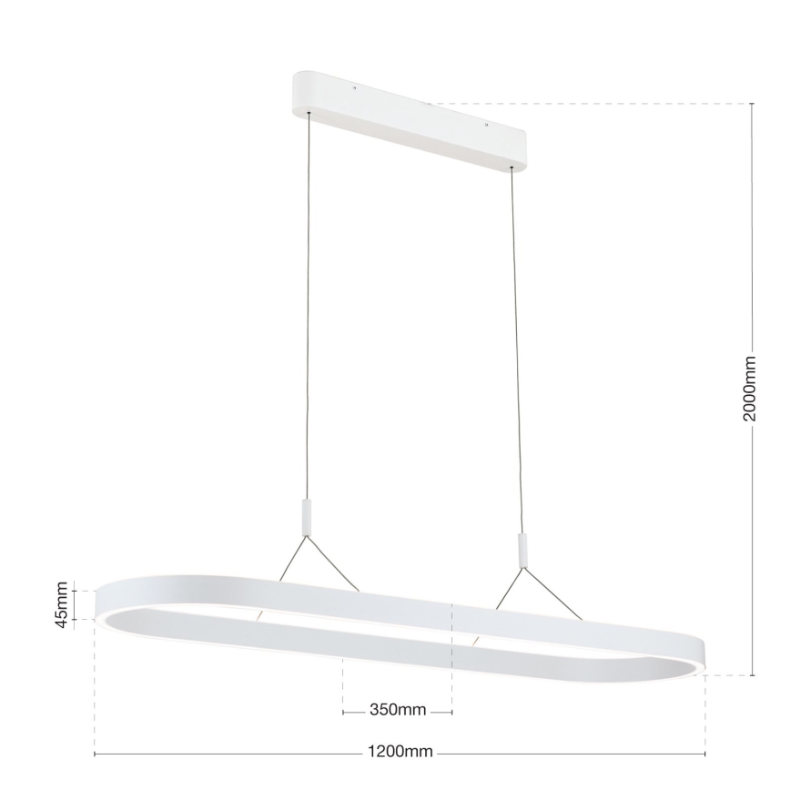 Lustre LED suspenso por cabo CARRARA LED/80W/230V 2700/3000/4000K branco